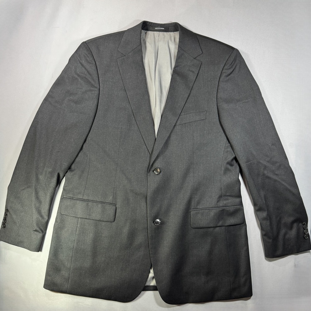 Hugo Boss Pasolini Movie Mens 42L Blazer Sport Coat Gray 100% Virgin Wool Suit